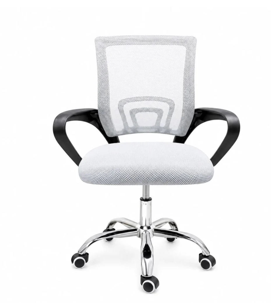Silla De Oficina Pc Escritorio Mesh Color Gris Blanca