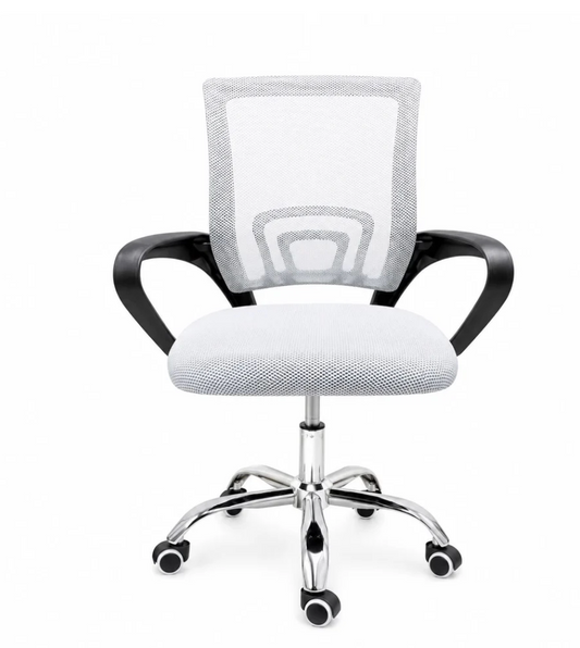 Silla De Oficina Pc Escritorio Mesh Color Gris Blanca