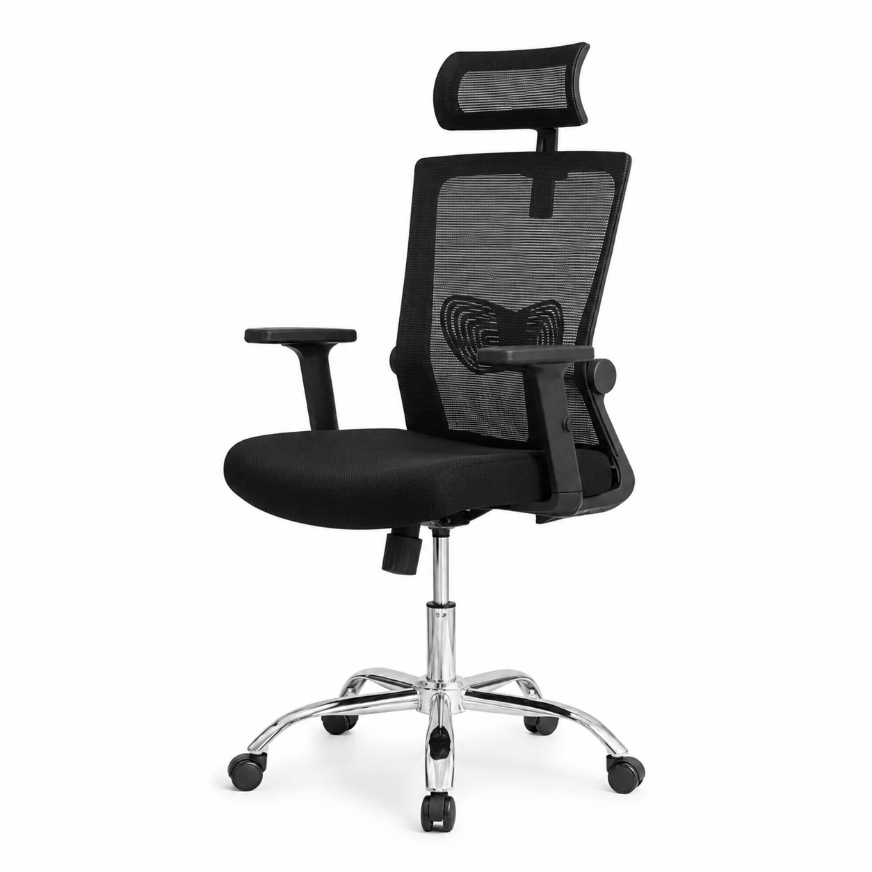 Silla De Escritorio Cuba Alta Regulable Y Cabecero Negro Tela