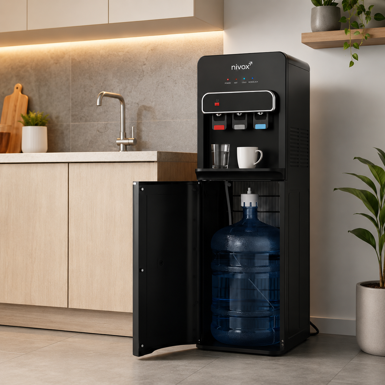 Dispensador de Agua Pedestal con Compresor - Carga Inferior