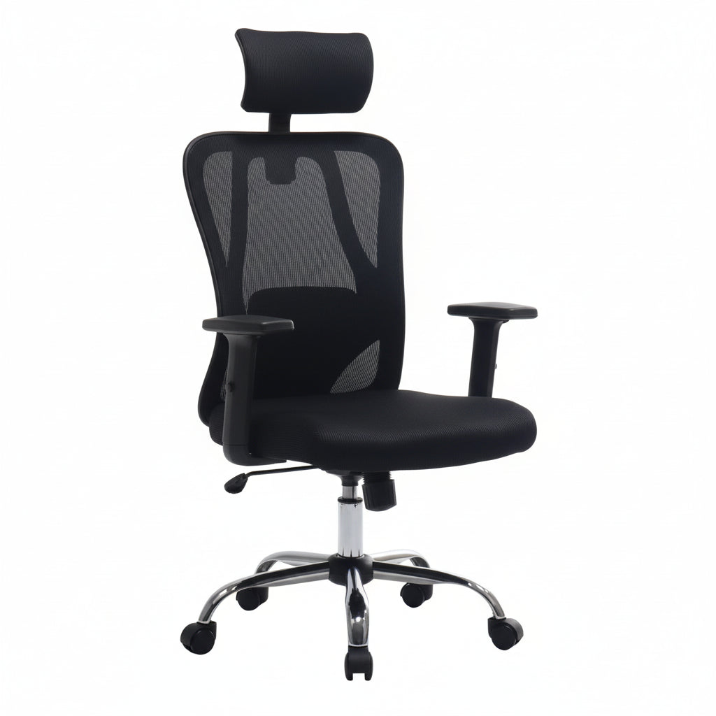 Silla De Escritorio Grecia Alta Brazo Reg Y Cabecero regulable Color Negro